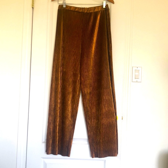 NWT Copper metallic/dressy palazzo pant. Size S - Picture 1 of 8